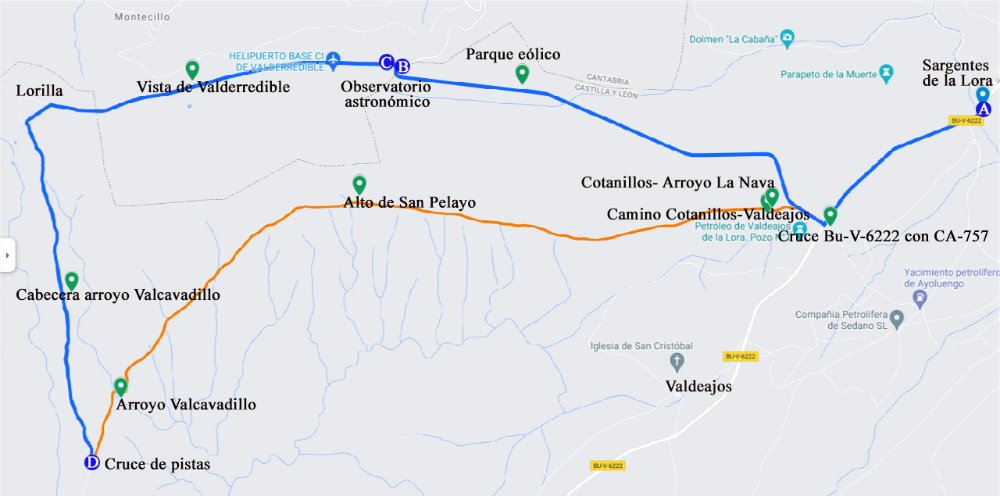 Ruta botánica circular larga en La Lora