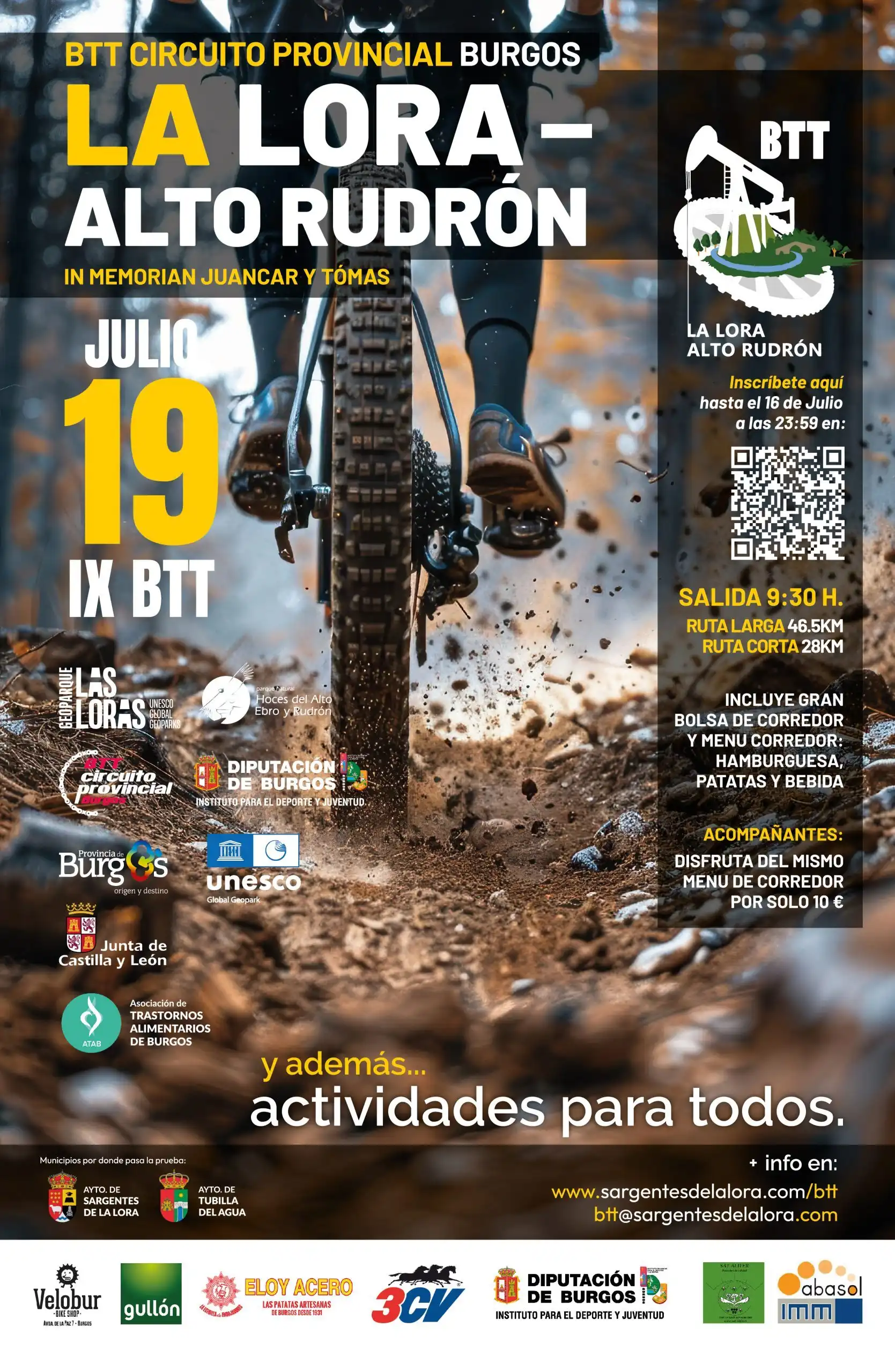Cartel IX BTT La Lora Alto Rudrón - In memoriam Juancar & Tomás